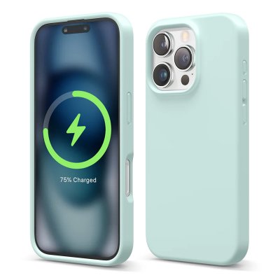 iPhone 16 Pro Mobilskal Silikon Magnet RV - Grön