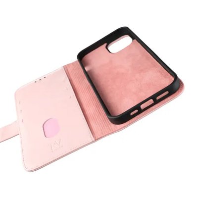 iPhone 13 Pro Max Plånboksfodral i Äkta Läder - Rosa