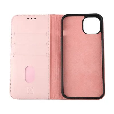 iPhone 13 Pro Max Plånboksfodral i Äkta Läder - Rosa