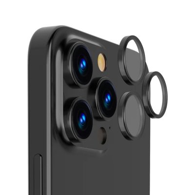 iPhone 16 Pro/16 Pro Max Kameralins med metallram - Svart