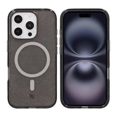 iPhone 16 Pro RV Mobilskal TPU med MagSafe - Glitter Svart