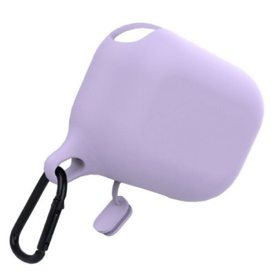 airpods pro violett skal skydd fodral lila silikon hake hänga