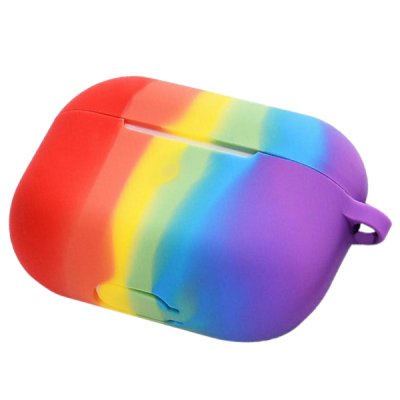 airpods pro hake skal fodral regnbåge rainbow pride carry bag påse hänga hake