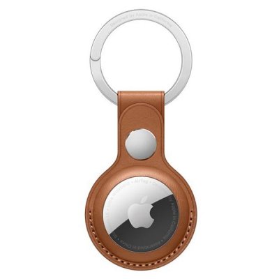 Apple AirTag Nyckelring i Läder Saddle Brown