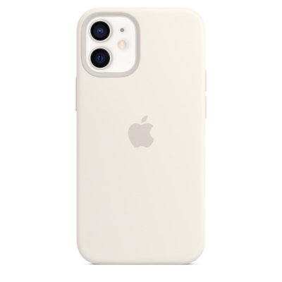 apple iphone 12 mini original silikonskal med magsafe vit färg modell MHKV3ZM/A