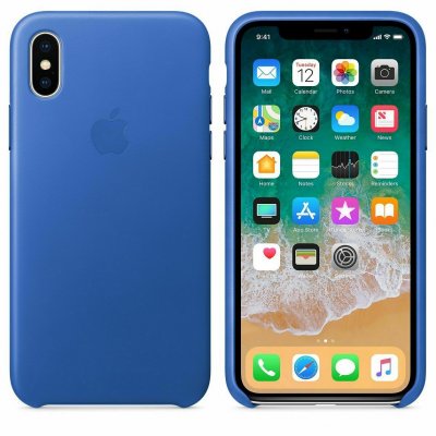 Apple iPhone X & XS Läderskal Original Blå