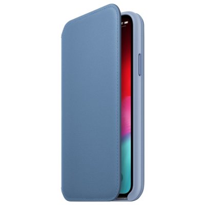 iphone xs läderskal leather case original apple cornflower