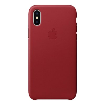 Apple Läderskal Original för iPhone XS - Röd