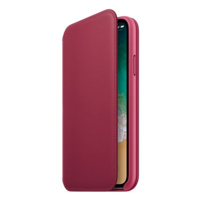 Apple läderfodral till iPhone X/XS Berry