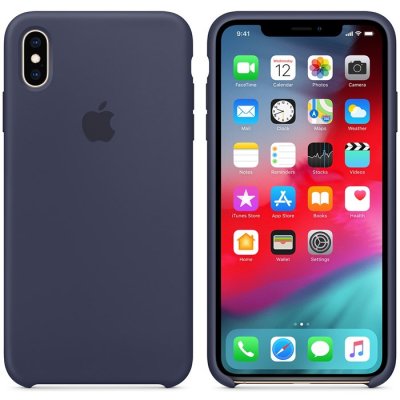 Original Apple iPhone XS Max Silikonskal Midnattsblå