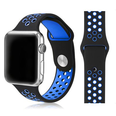 apple watch 42mm 44mm armband svart blå dykare