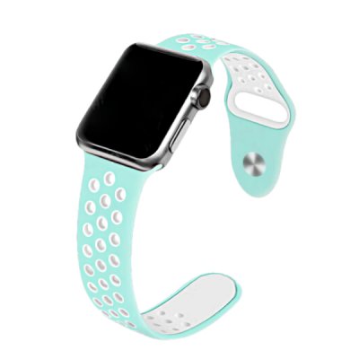 apple watch 40mm 42mm armband turkos vit turquoise white