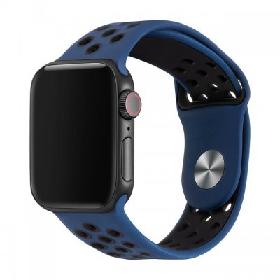 apple watch 40mm 42mm armband navy blå blue svart black
