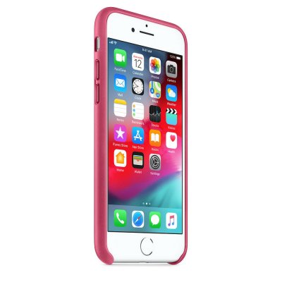 Apple Original ​Läderskal för iPhone 8 / 7 - Fuchsia