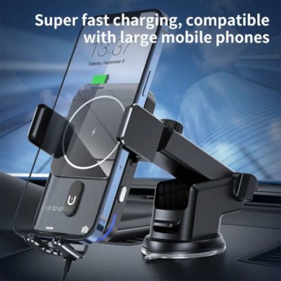 Automatisk Bilhållare med 15W Trådlös Laddning Säkert och Smidigt