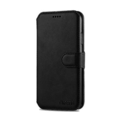 iPhone 7/8 Läderskal svart azns plånbok
