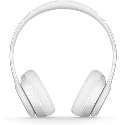 Beats Solo 3 Wireless on-ear hörlurar på örat headphones white vit gloss blank