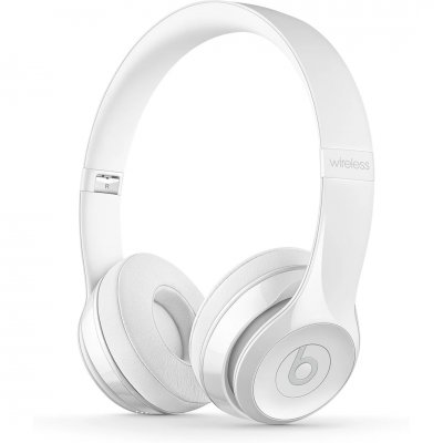 Beats Solo 3 Wireless on-ear hörlurar på örat headphones white vit gloss blank