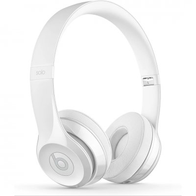 Beats Solo 3 Wireless on-ear hörlurar på örat headphones white vit gloss blank