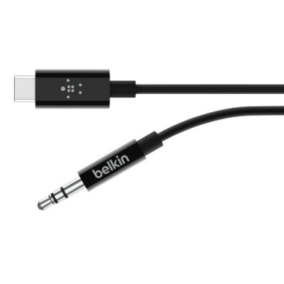 belkin rockstar usb-c till 3.5 mm avec ljudkabel svart