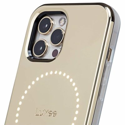 case mate lumee duo iphone 12 iphone 12 pro gold mirror mobilskal med ledbelysningsteknik metallic finish