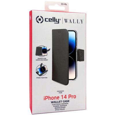 Celly iPhone 14 Pro Plånboksfodral Wallet Svart