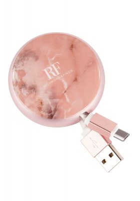 Richmond & Finch Cable Winder TYPE C & MICRO-USB - Pink Marble