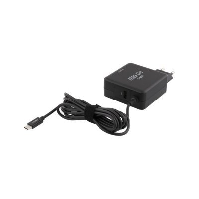 DELTACO 60W USB-C Laptopladdare, 2x USB-A, PD 2.0 - Svart