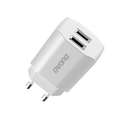 Dudao A2EU Adapter 12Watt 2.4A 2x USB-A Laddare Vit