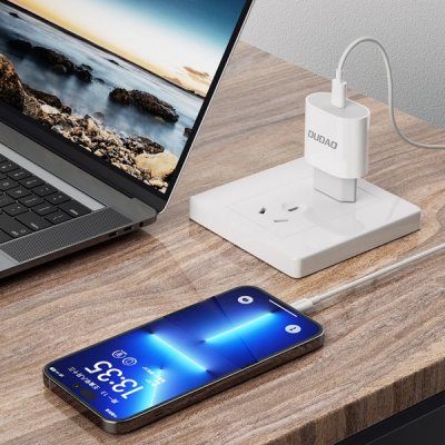 Dudao A8SEU 20Watt Adapter 1xUSB-C Snabbladdare Vit
