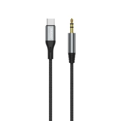 Dudao L11PROT 3.5mm Jack till USB-C kabel 1m Grå