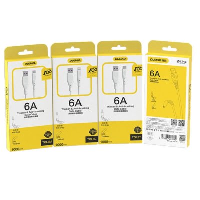 Dudao TGL3M USB-A till USB Micro kabel 1m Vit