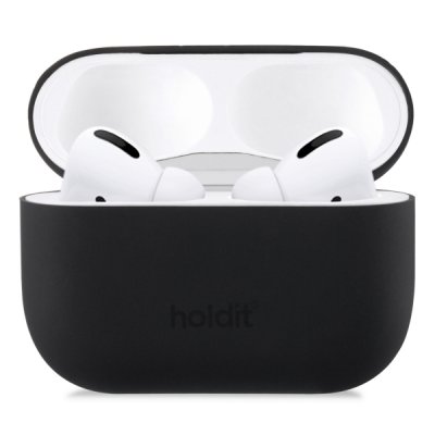 holdit silicone case silikonfodral till apple airpods pro svart
