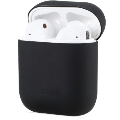 holdit silicone case silikonfodral till apple airpods svart