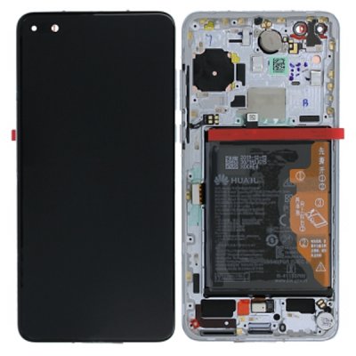 huawei p40 original oled display skärm silver vit