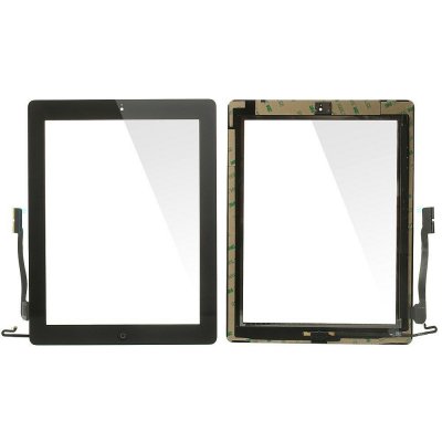 iPad 4 Komplett Glas & Digitizer med delar svart