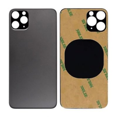 iPhone 11 Pro Max Baksida Glas med Självhäftande tejp Svart