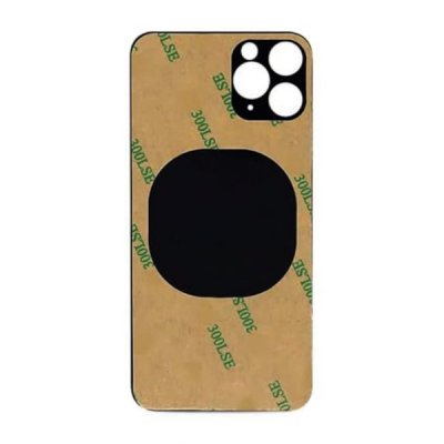 iPhone 11 Pro Max Baksida Glas med Självhäftande tejp Svart