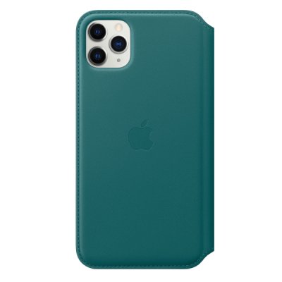 iphone 11 pro max läderfodral leather folio peacock påfågel apple original
