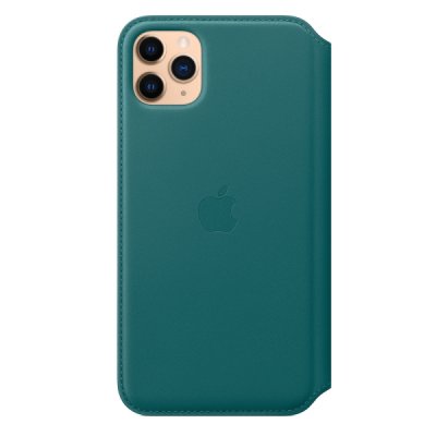 iphone 11 pro max läderfodral leather folio peacock påfågel apple original