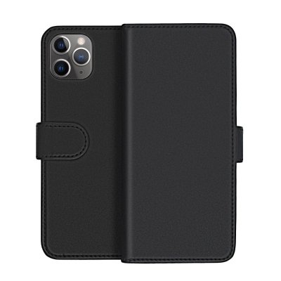 iphone 11 pro flip stand tpu läder fodral svart