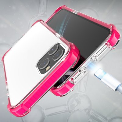 iphone 12 tpu plast genomskinlig svart skydd skal förstärkt stark extra orange