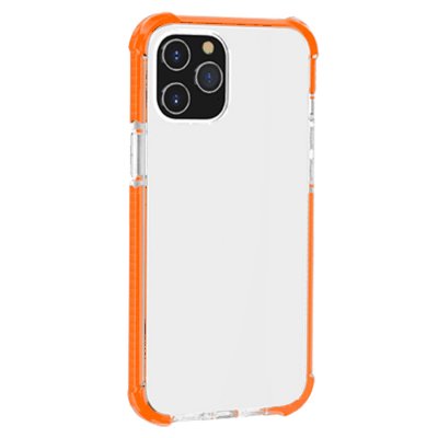 iphone 12 tpu plast genomskinlig svart skydd skal förstärkt stark extra orange