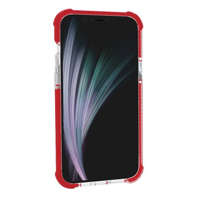 iphone 12 tpu plast genomskinlig svart skydd skal förstärkt stark extra röd red