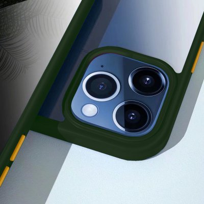 iphone 12 pro skal skydd svart rock guard pro skin feel series mörk grön orange