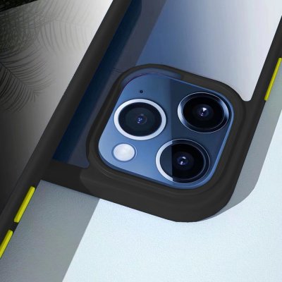 iphone 12 pro skal skydd svart rock guard pro skin feel series black