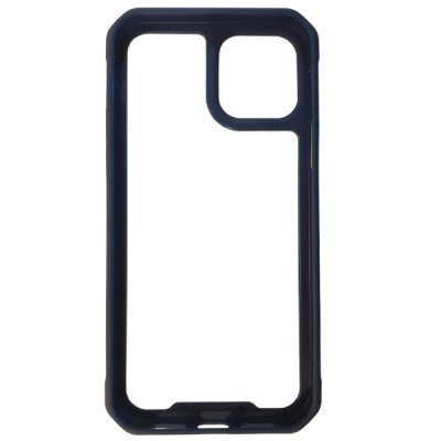 iphone 12 pro case skal skydd blå blue gula knappar transparent bak