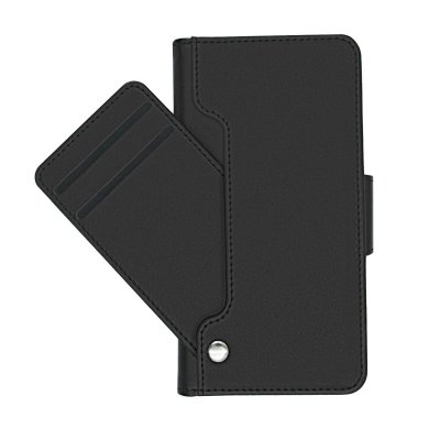 iphone 12 mini flip stand tpu läder fodral svartskal miniplånbok ficka