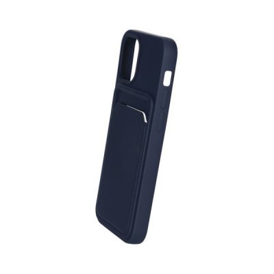 iPhone 12 Mini Silikonskal med Korthållare Blå