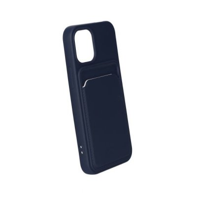 iPhone 12 Mini Silikonskal med Korthållare Blå